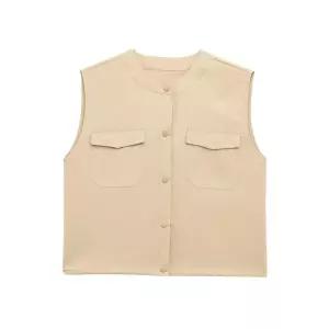 볼사스 여성 캐주얼 봄 조끼 스트리트 스판 쇼트 나시 ADOR1