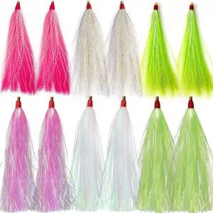 낚시 티저 벅테일 소금물 가자미 리그 마일러 플래시 트롤링 스커트 루어를 위한 대구 바다 농어