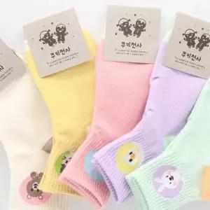 [퍼니메이커]아동양말 남아여아 동글이 애니멀 중목양말 5켤레묶음 유아양말 키즈양말 키즈여아양말 유아스