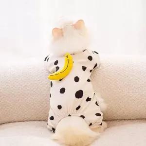 애견옷 얼룩무늬 바나나 애견 올인원