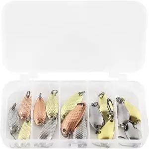 무료 피셔 15개 낚시 스푼 배스 트라우트 연어 월와 태클 박스용 금속 스피너 미끼 혼합 키트 유인