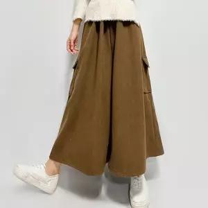 [하프클럽/셀러허브_여성트랜드패션]골덴 기모 코듀로이 치마바지 와이드