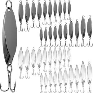 헤스티야 낚시 미끼 금속 소금물 트레블 송어 하드 메탈 스피너 연어 베이스용 5가지 크기 캐스팅 스푼 훅