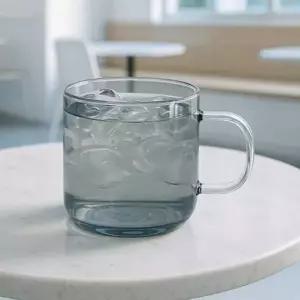 유리컵 350ml 홈카페 투톤 그레이 머그잔