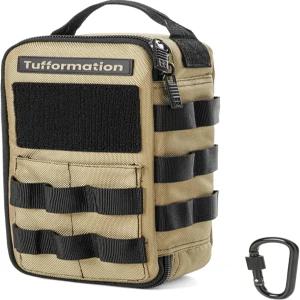지퍼 손잡이가 달린 터프포메이션 헤비 듀티 소형 공구 가방 파우치 휴대용 유틸리티 정리함 케이스. EDC