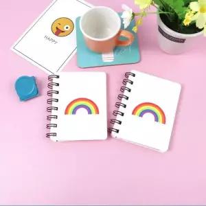 휴대 포켓 무지개 모양 소형 미니 메모 수첩 노트 1P