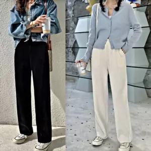 [퍼니메이커]여성 허리밴딩 와이드핏 베이직 디자인 벨벳 바지 면반바지 여성반바지 반바지 남자트레이닝바