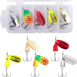 닥터피쉬 인라인 낚시 스피너 키트 1/4온스 민물 루어 벨 스피너베이트 프렌치 블레이드 송어 베이스 월