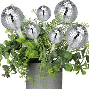 노바브라이트 6종 식물 셀프 워터링 디스코 볼 글로브 10.6인치 및 5인치 플랜터 실내 실외용 장식용 자동