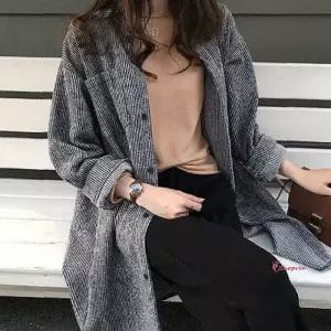 남성용 아우터 골덴 롱셔츠 가을 캐주얼 자켓mno118