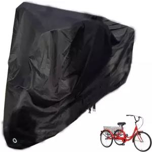 세발자전거 커버 24/26인치 3륜자전거 전동 트라이크 야외 방수 방풍 자전거 및 자전거용