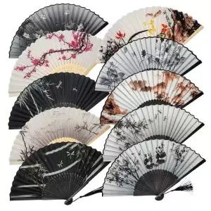 접이식부채 전통 대나무 접이식 태슬 부채 10종