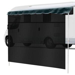 지퍼가 달린 SCITOO RV 차양 스크린 8FT*16FT 차양 블랙 메시 자외선 차단제 차양 완성 키트 트레일러 차양용 키트