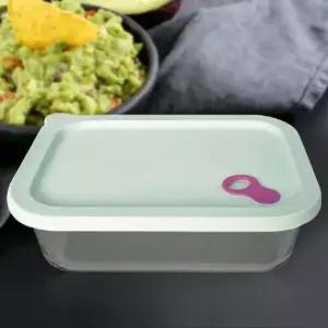 대코 실리콘 오븐글라스 직사각 1500ml 내열유리 찬통 밀페용기