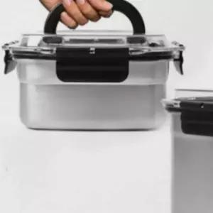 [셀러에이드]밀폐용기 직사각 스테인리스 핸디형 돔 뚜껑 도시락통