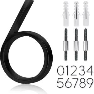 5인치 스테인리스 수상 주택 번호 금속 모던 네일 키트가 있는 우편함 장식 코팅된 검은색 911 가시성