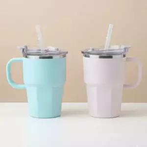 304스텐 휴대용 600ml 대용량 빨대 텀블러 캠핑용품 아웃도어 맥주잔