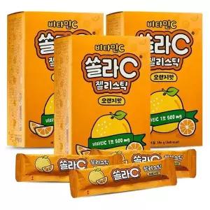 [셀러허브]고려은단 비타민C 쏠라C 젤리스틱 오렌지맛 14포 3개 키즈 어린이 D (S45016066)
