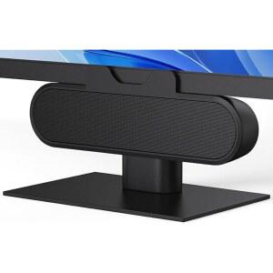 플리 오디오 모니터 스피커, 데스크톱 PC용 컴퓨터 스피커, USB A 타입 C 커넥터가 통합된 USB 스피커, 모니터에 쉽게 고정, 10W 블랙