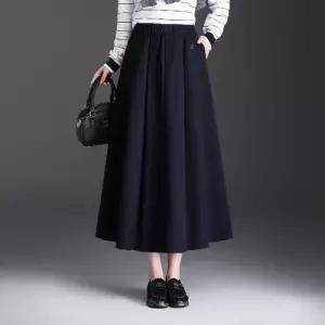 미에스틸로 여자 스커트 미디 롱 가을 하이웨스트 슬림핏 쉬폰 플리츠 A라인 시폰 ADOR3