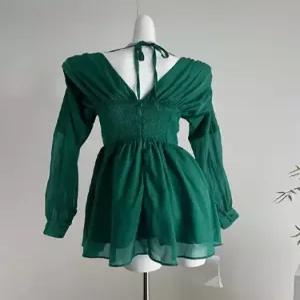 마킷3 원피스 스커트 여자 가을 미니스커트 프렌치 브이넥 긴팔 슬림핏 JEN3