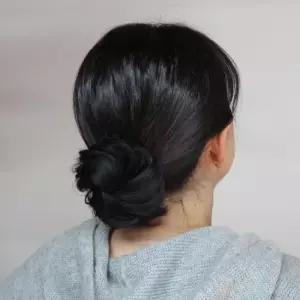 만두머리 올림머리 똥머리 가발 집게핀 블랙