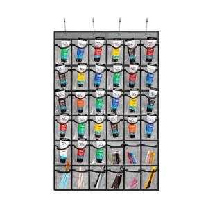 위에 아크릴 포켓 홀더 마커 도구용 미술 크레용 보관 튜브 브러시 36 걸어두는 정리함을 테무오그 회색 용품 페인트 파스텔