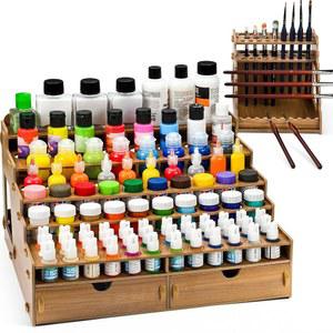 코비데 나무 4MM 프레임 82개의 브러시 모델링 있는 슬롯 구멍이 브러시를 MDF 세트를 미니어처 페인트 홀더 위한 23개의 공예품 보관을 정리함 대용량 보관