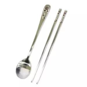 수저세트 스텐 티타늄 1P 젓가락 숟가락 세트 대나무 수저 숟가락