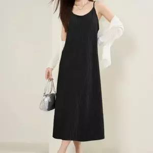 여름치마 롱 원피스 여성 여름 민소매 러플 끈나시 치마