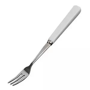 모던한 화이트 도자기핸들 스텐 티포크-소 케이크 과일 찍어 먹는