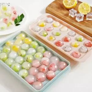 원형 아이스볼 트레이 뚜껑포함 얼음틀 얼음볼 메이커 플라스틱