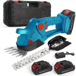 무선 잔디 가위 2-in-1 미니 헤지 트리머 21V 휴대용 2Pc 1500mAh 배터리 정원용 충전기 및 공구함 전기