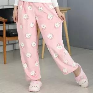 여자 밍크 수면바지 큐티래빗 극세사 수면바지 두꺼운 수면바지 융기모 바지 집에서입는바지 밍크털바지