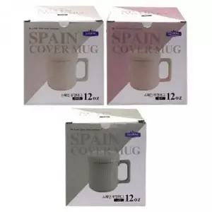 머그컵 뚜껑 세트 12oz 도자기 찻잔 물컵