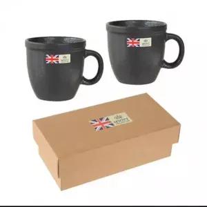 머그컵 2P 세트 이천도자기 커피잔 홈카페 펄블랙