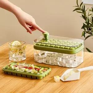 얼음틀 64구 원터치 아이스큐브 얼음통 스쿱 세트