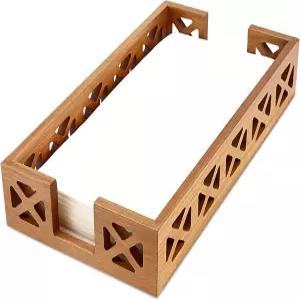 아카시아 나무 종이 타월 홀더 욕실 카운터 장식 트레이 테이블 냅킨 농가 게스트 일회용 핸드 주방