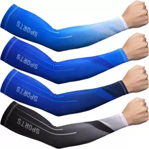 젠펜 4쌍 팔 소매 UV 쿨링 자외선 차단 남성용 타투 커버 스포츠 압축