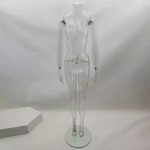 마네킹 투명 여성 전신 피팅 누끼 소품 의류 직립 가게 촬영 매장 옷걸이 디스플레이