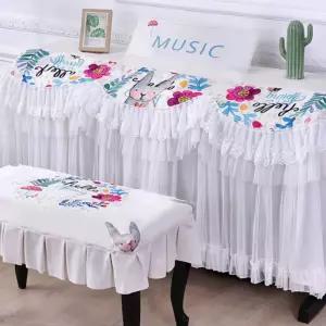 일러스트 캐릭터 피아노 의자 커버