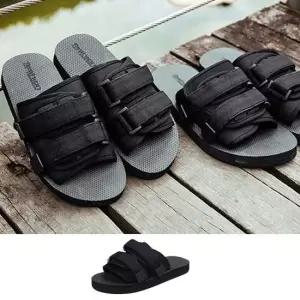 인기상품 남녀 검정색 실내화 스트랩 샌들 커플 찍찍이 슬리퍼 [W37F491_260310]
