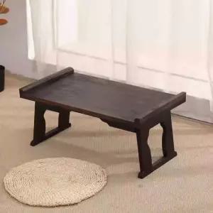 오동나무 소반 레트로 소형 좌상 전통 다크 원형