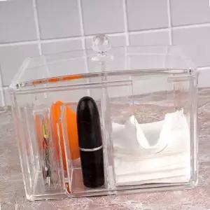 꺼내기쉬운홈 다양한소품 면봉꽂이 화장대 화장솜 뚜껑케이스