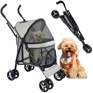 소형견/고양이용 셰즈우 반려견 유모차 - 360° 바퀴 22파운드 용량의 접이식 반려동물 야외 산책/베트