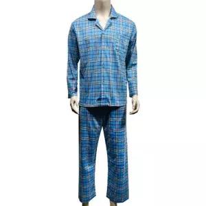 [마이모노샵][마이모노샵] 남성 면100 순면 체크무늬 촉감 카라 파자마 잠옷상하세트 (17255664)