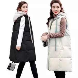 [하프클럽/셀러허브_여성트랜드패션]롱패딩후드조끼 패딩베스트 패딩 롱패