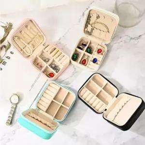 콤팩트 휴대용 주얼리함 여행용 보석 보관함 액세서리함 목걸이 반지 귀걸이