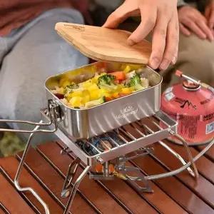 캠핑 접이식 버너 그리들 초경량 스테인리스 받침대 가방세트