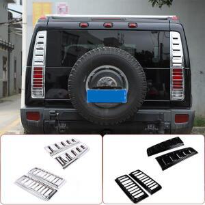 HUMMER H2 2003-2009 ABS 실버 자동차 후면 범퍼 테일 라이트 커버 트림 백 램프 보호 프레임 액세서리